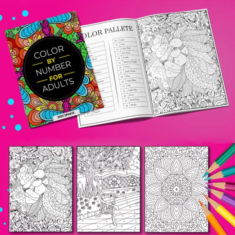 Color By Number For Adults: 75 Beautiful Pictures